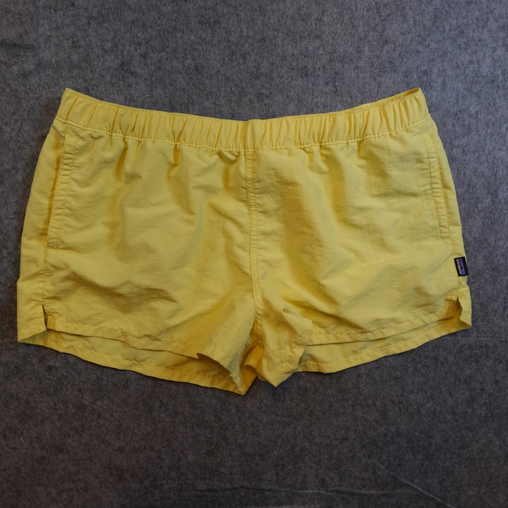 Patagonia Shorts Women Extra Large Yellow Barely Baggies Barely 2.5"